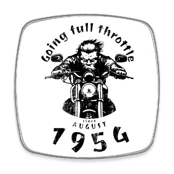 70. Geburtstag Going full throttle since 08/1954 - Viereckiger Kühlschrankmagnet - Weiß - Vorne