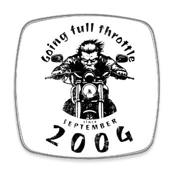 20. Geburtstag Tourne à plein régime depuis 09/2004 - Magnet carré - blanc - Devant