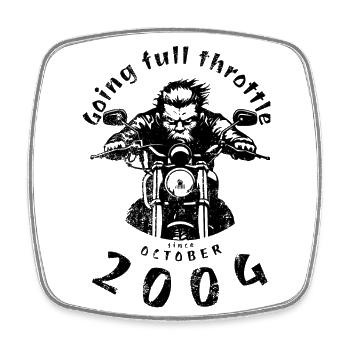 20. Geburtstag Going full throttle since 10/2004 - Viereckiger Kühlschrankmagnet - Weiß - Vorne