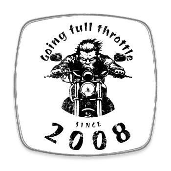 16. Geburtstag Going full throttle since 2008 - Square fridge magnet - white - Front