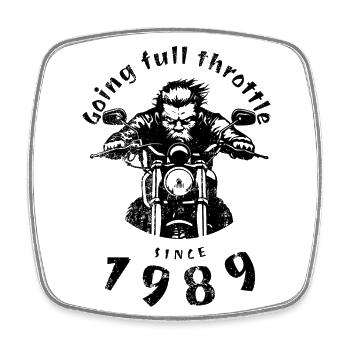 35. Geburtstag Going full throttle since 1989 - Viereckiger Kühlschrankmagnet - Weiß - Vorne