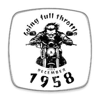 66. Anniversaire Plein régime depuis 12/1958 - Magnet carré - blanc - Devant