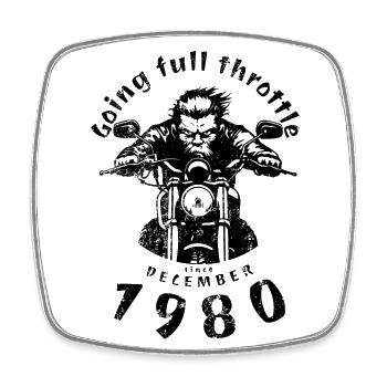 44. Geburtstag Plein régime depuis 12/1980 - Magnet carré - blanc - Devant
