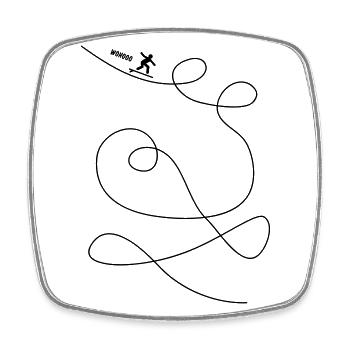 Surfer makes loops - Square fridge magnet - white - Front