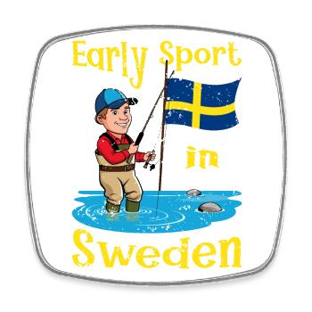 Frühsport in Schweden - Viereckiger Kühlschrankmagnet - Weiß - Vorne