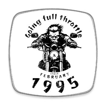 30. Geburtstag Going full throttle since 02/1995 - Square fridge magnet - white - Front