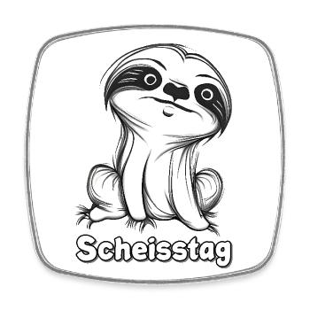 Scheisstag - Viereckiger Kühlschrankmagnet - Weiß - Vorne
