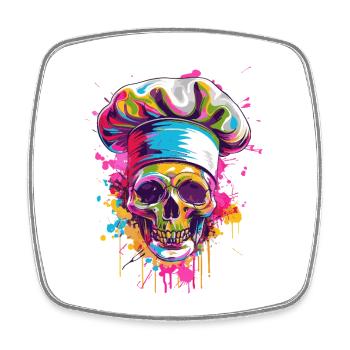 Koch Skull - Square fridge magnet - white - Front