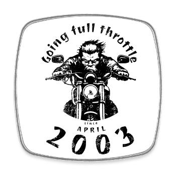 22. Geburtstag : à fond depuis 04/2003 - Magnet carré - blanc - Devant