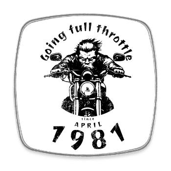 44. Geburtstag : Plein régime depuis 04/1981 - Magnet carré - blanc - Devant