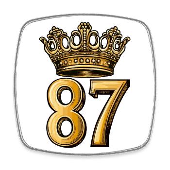 87 Number Krone - Square fridge magnet - white - Front