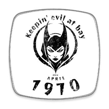 55. Geburtstag Keepin evil at bay since 04/1970 - Square fridge magnet - white - Front