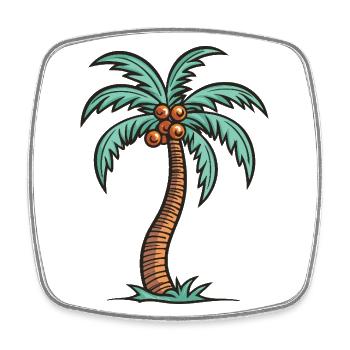 Palm Island - Square fridge magnet - white - Front