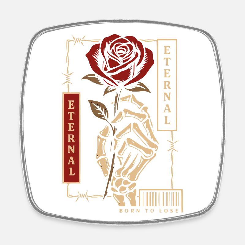 Floraison éternelle – Art romantique sombre - Magnet carré - blanc