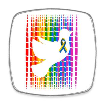 Pride Fiedenstaube Ukraine - Viereckiger Kühlschrankmagnet - Weiß - Vorne
