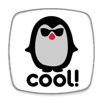Cool pinguïn - Viereckiger Kühlschrankmagnet - Weiß - Vorne