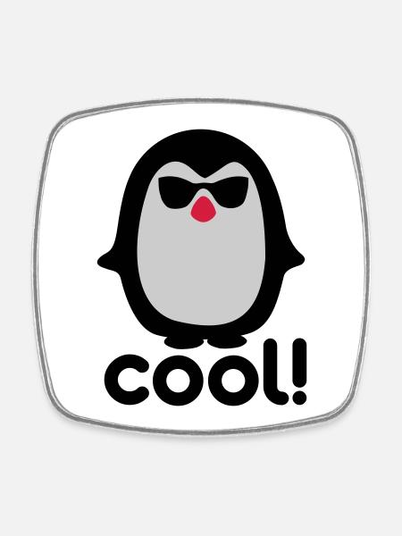 Cool pinguin - Square fridge magnet - white