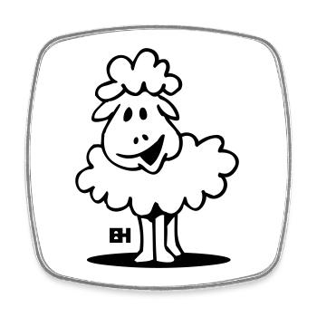 Sheep - Square fridge magnet - white - Front