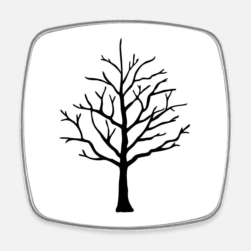 Tree - Square fridge magnet - white