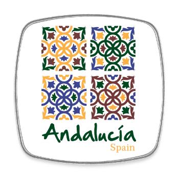 Andalusian Tiles 3 - Square fridge magnet - white - Front