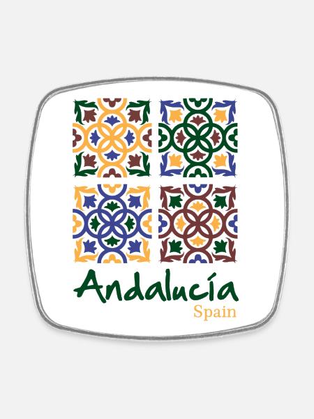 Andalusian Tiles 3 - Magnet carré - blanc
