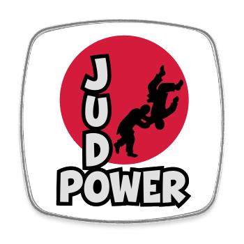 JudoPower Logo - Viereckiger Kühlschrankmagnet - Weiß - Vorne