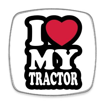I love my tractor - Magnet carré - blanc - Devant
