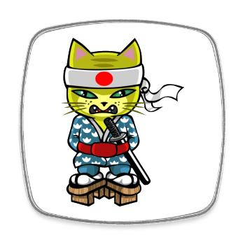 cat-mourai - Square fridge magnet - white - Front