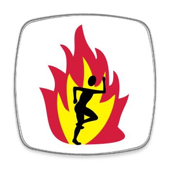 Runner flame - Square fridge magnet - white - Front