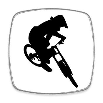 Downhill bike jump - Square fridge magnet - white - Front