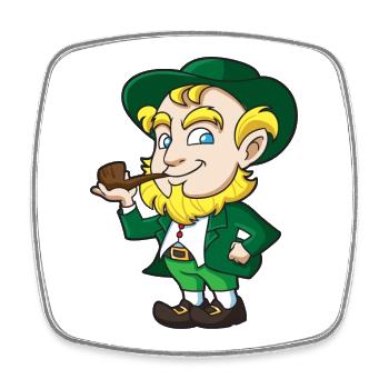 Leprechaun Pipe Charm - Square fridge magnet - white - Front