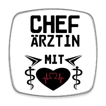 Chefärztin mit Herz Geschenk - Viereckiger Kühlschrankmagnet - Weiß - Vorne
