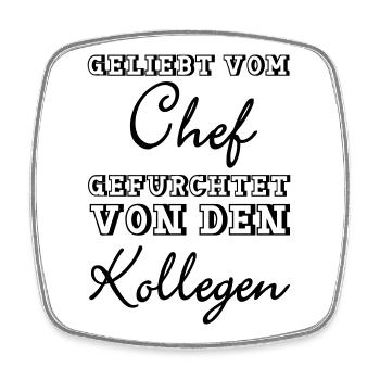 Geliebt vom Chef Geschenk - Viereckiger Kühlschrankmagnet - Weiß - Vorne