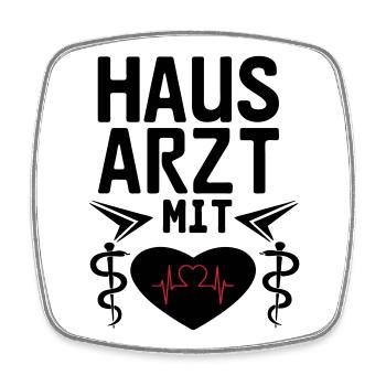 Hausarzt mit Herz Geschenk - Viereckiger Kühlschrankmagnet - Weiß - Vorne