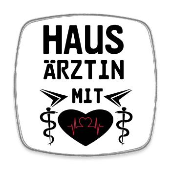 Hausärztin mit Herz Geschenk - Viereckiger Kühlschrankmagnet - Weiß - Vorne