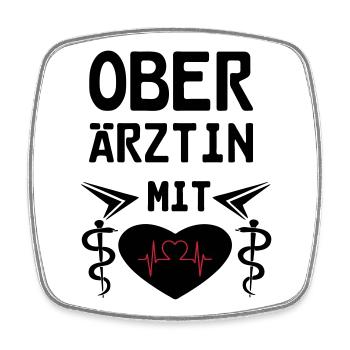 Oberärztin mit Herz Geschenk - Viereckiger Kühlschrankmagnet - Weiß - Vorne