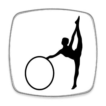 Gymnastique rythmique - Magnet carré - blanc - Devant