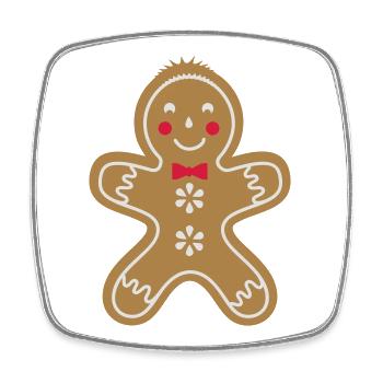 yummy funny gingerbread man - Square fridge magnet - white - Front