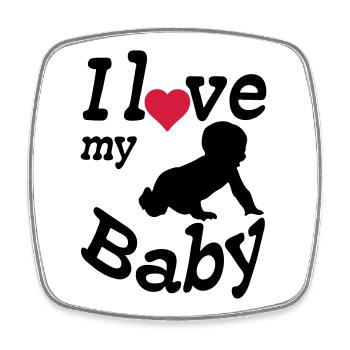I love my Baby - Square fridge magnet - white - Front