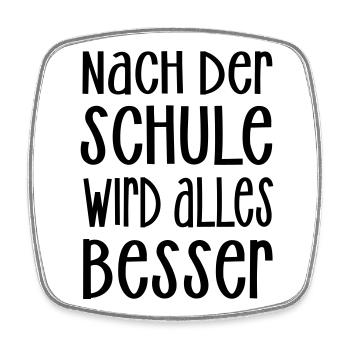 nach der Schule - Viereckiger Kühlschrankmagnet - Weiß - Vorne