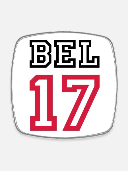 BELGIEN Belgium - Square fridge magnet - white