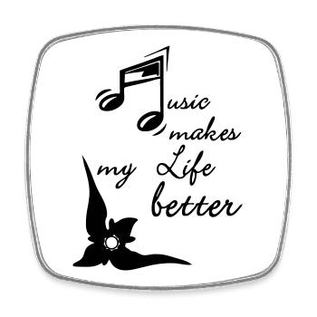 Music makes my Life better Musik Geschenk - Viereckiger Kühlschrankmagnet - Weiß - Vorne