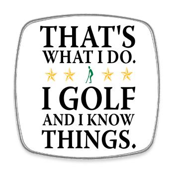 Ich do Golf - Square fridge magnet - white - Front