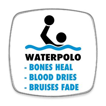 Wasserball - Viereckiger Kühlschrankmagnet - Weiß - Vorne