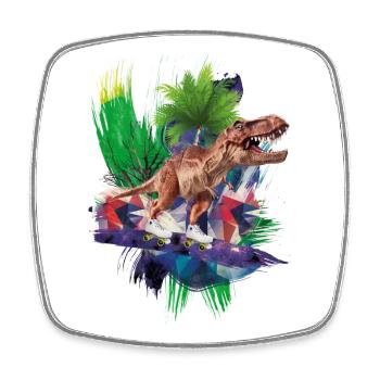 T-Rex - Dinosaures - Trex - Tyrannosaurus rex - Magnet carré - blanc - Devant
