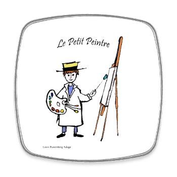 LE PETIT PEINTRE CREATION LOUIS RUNEMBERG - Magnet carré - blanc - Devant