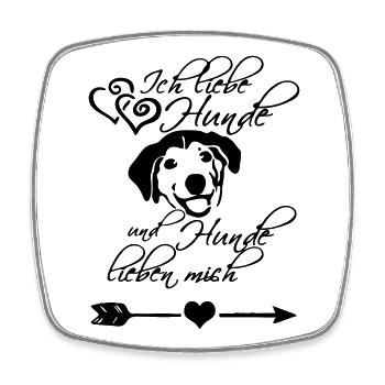 Ich liebe Hunde Liebe Tier Haustier Geschenk - Viereckiger Kühlschrankmagnet - Weiß - Vorne