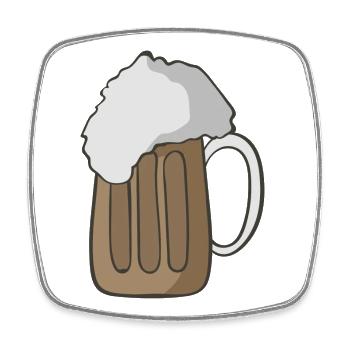 Bière - Magnet carré - blanc - Devant