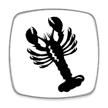 Un homard - Magnet carré - blanc - Devant