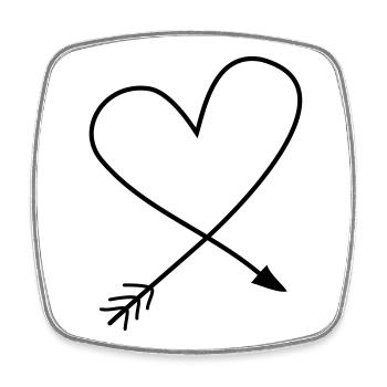 Heart Arrow für alle, die ein bisschen Liebe suchen - Viereckiger Kühlschrankmagnet - Weiß - Vorne